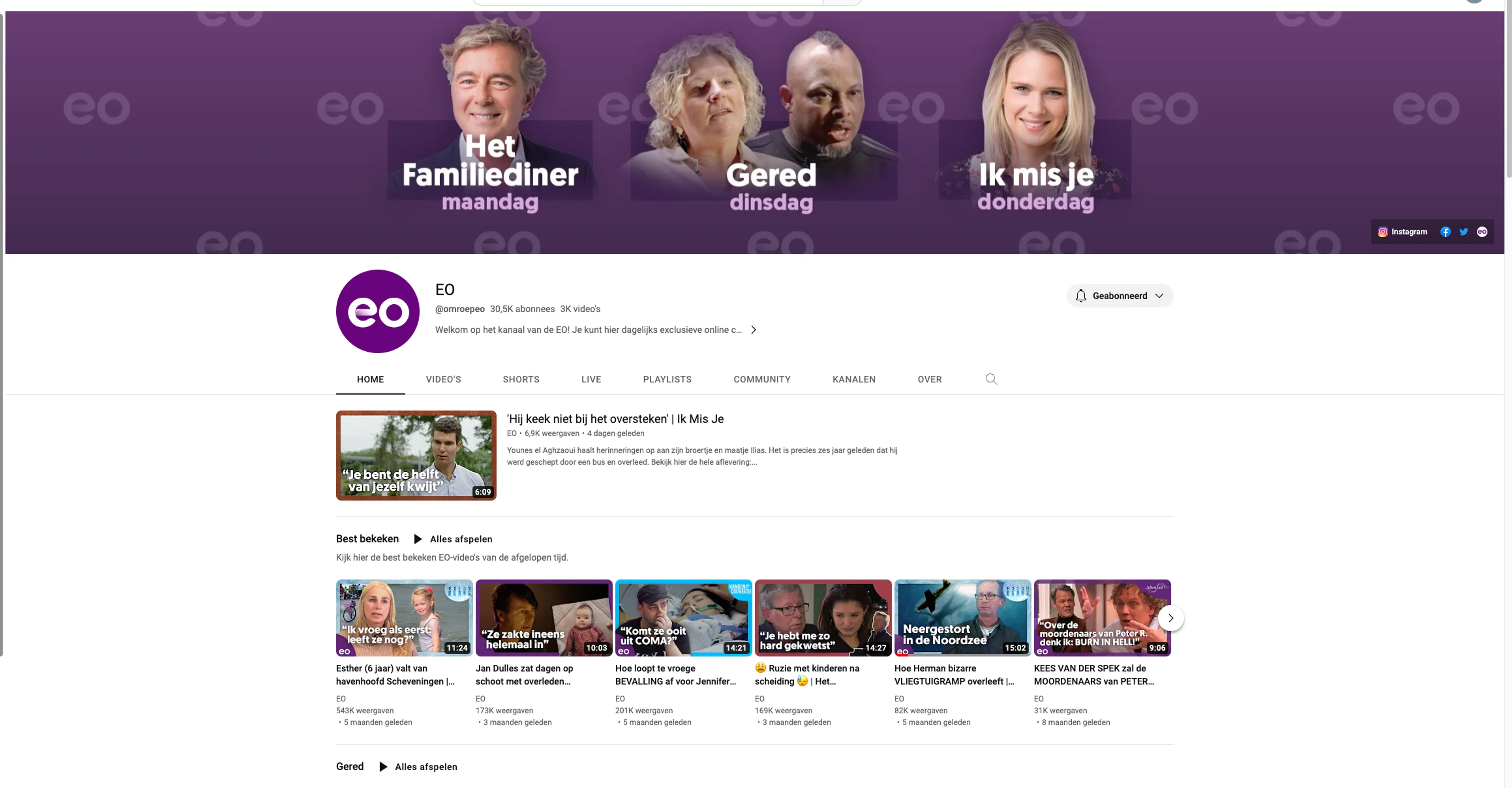 Check de EO op YouTube▶️